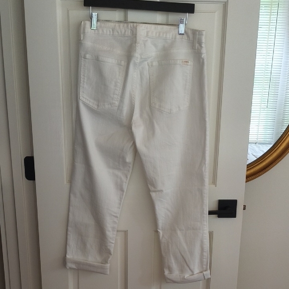 Jen7 Women's White Straight Crop & Roll Jeans, Size 10 - Picture 3 of 10